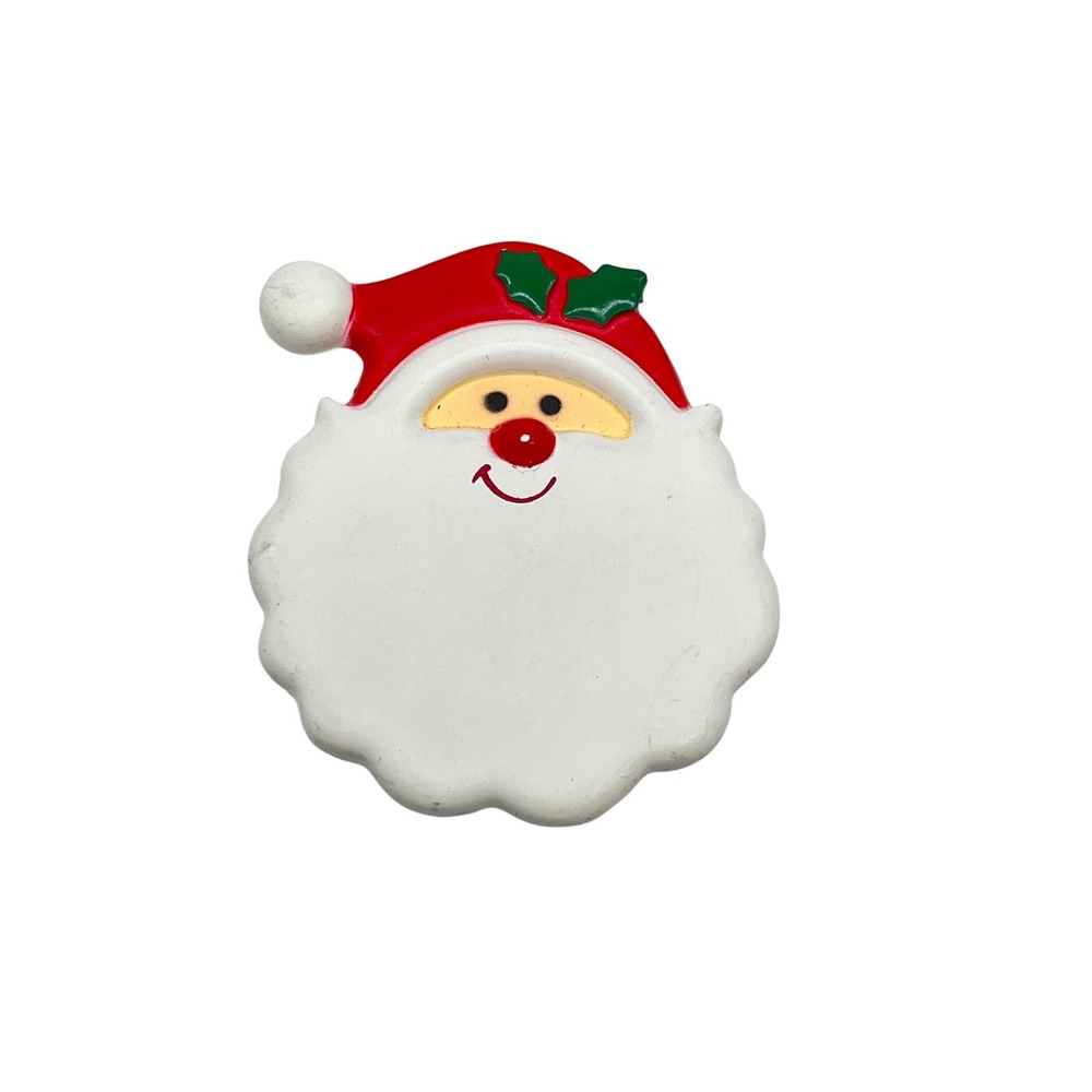 Vintage HMK Cute Santa Claus Face Button Cover Christmas Holiday‎ Accessory